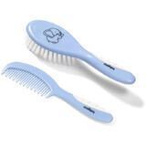 BabyOno Hair brush and comb with non-slip handle blue