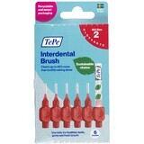 TePe Interdentalbürsten Größe 2 rot 0,5 mm, Papierbox 6 Stück