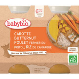 Babybio menu carote con zucca, pollo e riso 2 x 200 g