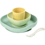 Set da pranzo in silicone Beaba 4 pezzi Giallo 4 pezzi