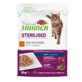 Nassfutter mit Truthahn für sterilisierte erwachsene Katzen, 85 g, Natural Trainer