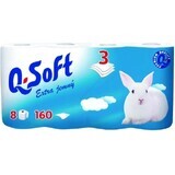 Q SOFT White 3-lagiges Toilettenpapier weiß 1×8 Stück, 160 Stück