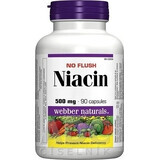 WEBBER NATURALS Niacin B3 500 mg nicht allergen! 1×90 cps, Nahrungsergänzungsmittel