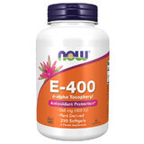 Now Foods E-400, vitamine E, 250 capsules de gel