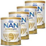 Set Nestle NAN Supremepro 3 HMO, leche de continuación para bebés mayores de 1 año, 4 x 800 g