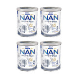 Nestle NAN Optipro Plus 2 HM-O, Lapte de continuare pentru sugari peste 6 luni, 4 x 800 g