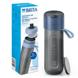 Brita Active, Flasche mit 0,6-Liter-Filter, blau + MicroDisc-Filter, 2 Stück