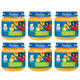 Gerber set de desserts, mousse de pomme avec pêche, après 4 mois, 6 x 125 g