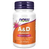 Now Foods A&D, Vitamin A 10 000 IU + Vitamin D 400 IU, 100 Kapseln