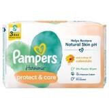 Pampers Harmonie Protect & Care, Feuchttücher, 3 x 44 Stück