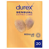 Durex Sensual Extra Lube, extra gleitfähige Kondome, 20 Stück.