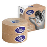 CureTape Classic, kinesiologisches Band, beige, 2,5 cm x 5 m, 2 Stück