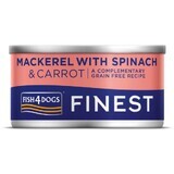 Fish4Dogs Finest Hundefutter in Dosen mit Makrele, Karotten und Spinat 85 g