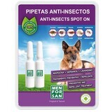 Menforsan Antiparasitario repelente de pulgas y garrapatas para perros 2 x 1,5 ml