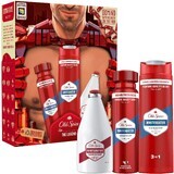 Old Spice Ironman for men: set with deodorant spray, shower gel and Whitewater aftershave with a fresh scent