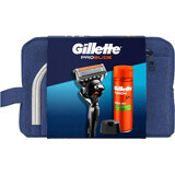 Reiseset Gillette ProGlide Rasierapparat + Fusion 200 ml Rasiergel + Ständer