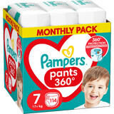 Pantalones Pampers talla 7, 114 piezas