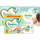 Pampers Pack talla 1 - Premium Care pañales, toallitas Harmonie Nuevo