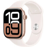 Apple Watch Series 10 GPS + Cellular 46mm Rose Gold Aluminium Case with Sport Band Light Blush - M/L