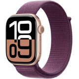 Apple Watch Series 10 GPS 46mm Rose Gold Aluminium Case with Sport Buckle Plum