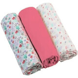 BabyOno Superzachte roze mousseline luiers 3 stuks