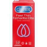 Durex Feel Thin Fetherlite Elite Extra Extra Lubricated Feel Thin Condoms 12 pieces