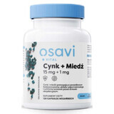 Osavi Zinco + Rame, 15 mg + 1 mg - 120 capsule vegane