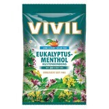 Zuckerfreies Bonbon mit Eukalyptus und Menthol, 60 g, Vivil