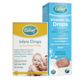 Pachet Infant Drops picaturi cu enzima lactaza, 7ml +  vitamina D3 Drops, 20ml, Colief