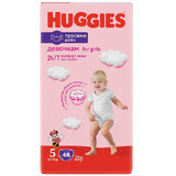 Windelhosen Mädchen Nr. 5, 12-17 kg, 48 Stück, Huggies