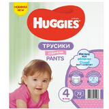 Scutece Pants Soft Comfort Girl Nr. 4, 9 -14 kg, 72 bucati, Huggies