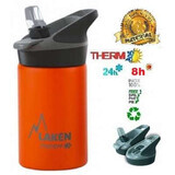 Edelstahlthermoskanne mit Automatikdeckel Jannu Orange, 350ml, Laken