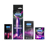 Pachet Durex Intense vibrator, inel vibrator, gel stimulator si prezervative, Durex