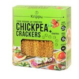 Crackers bio fara gluten cu naut si rosii, 80 g, Krippu