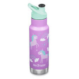 Termos ingust cu capac Sport ML Kid Classic, 355 ml, Unicorns, Klean Kanteen