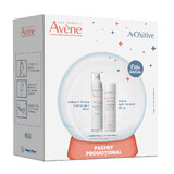 Pachet Crema de zi hidratanta cu efect de netezire A-OXitive, 30 ml + Apa termala spray, 50 ml, 80 ml, Avene