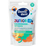 Dontodent Uncoated dental floss- sticks for children, 32 pcs