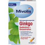 Mivolis Ginkgo Gedächtnis + Konzentration, 40 Kapseln, 20 g