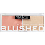 Revolution Relove Colour Play Blushed paletă duo blush și iluminator Sweet, 2,9 g