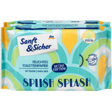Sanft&Sicher Splish splash feuchtes Toilettenpapier, 100 Stück