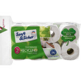 Sanft&Sicher Recycling Toilettenpapier, 3-lagig, 8 Stück