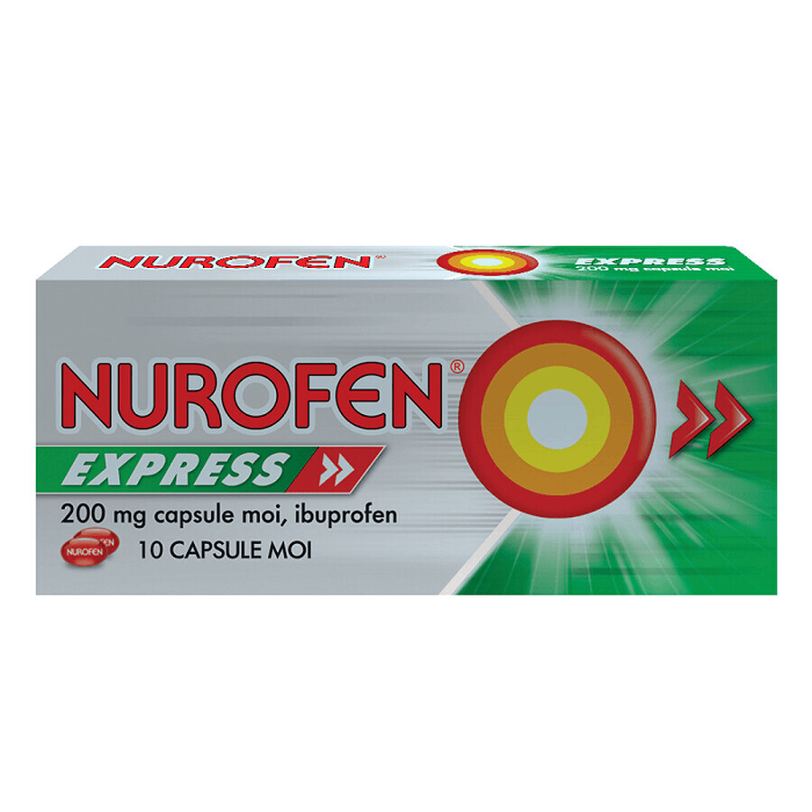 Nurofen Express 200 mg, 10 capsule moi, Reckitt Benckiser Healthcare recenzii
