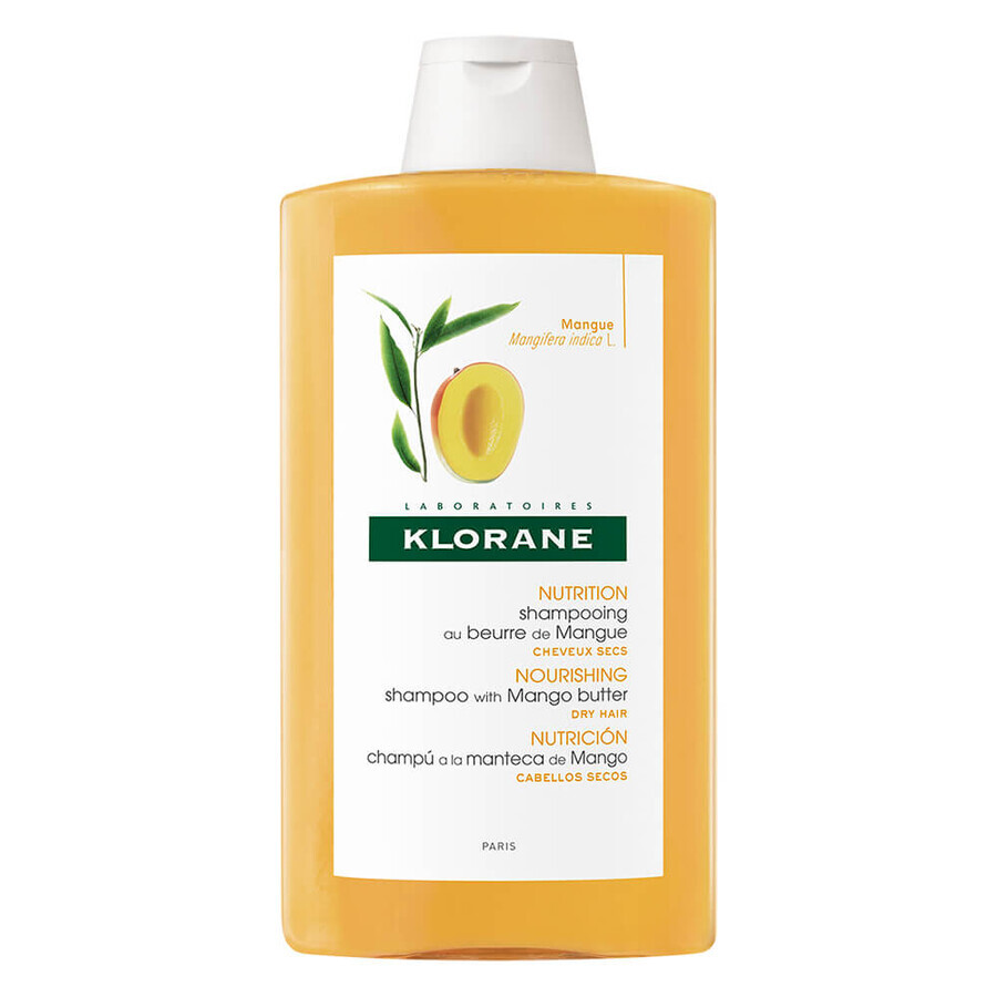 Pflegendes Shampoo mit Mangobutter für trockenes Haar, 400 ml, Klorane