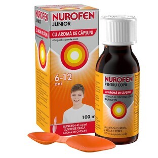 Nurofen Junior mit Erdbeergeschmack, 6-12 Jahre, 100 ml, Reckitt Benckiser Healthcare