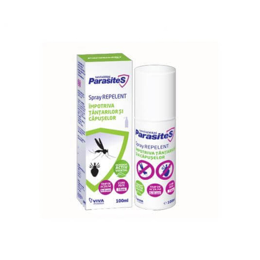 Mücken- und Zeckenabwehrspray, Parasiten Santaderm, 100 ml, Viva Pharma