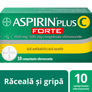 Aspirin Plus C Forte 800 mg/480 mg, 10 Brausetabletten, Bayer