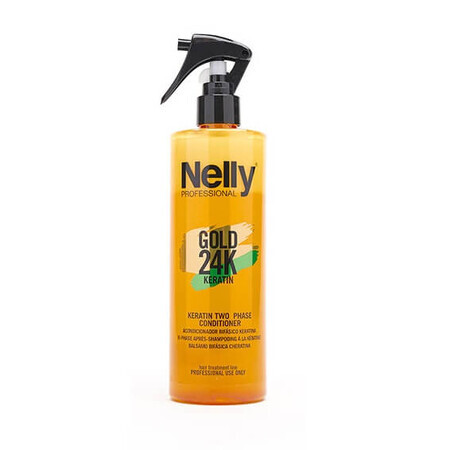 Gold 24K Keratin Zwei-Phasen-Spülung, 400 ml, Nelly Professional