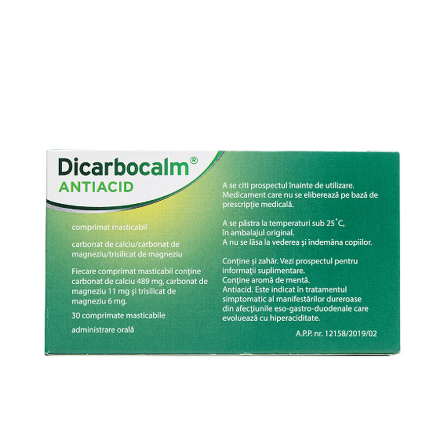 Dicarbocalm Antazidum, 30 Kautabletten, Sanofi