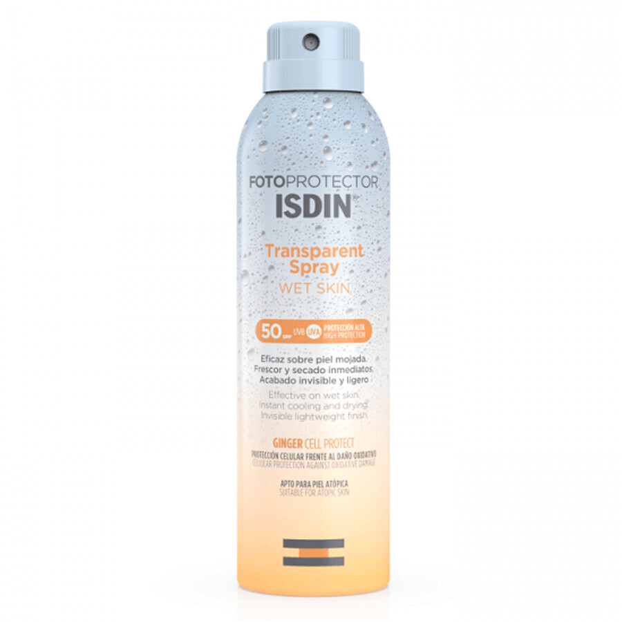 Isdin Wet Skin Transparentes Sonnenschutz-Körperspray, SPF 50, 250 ml