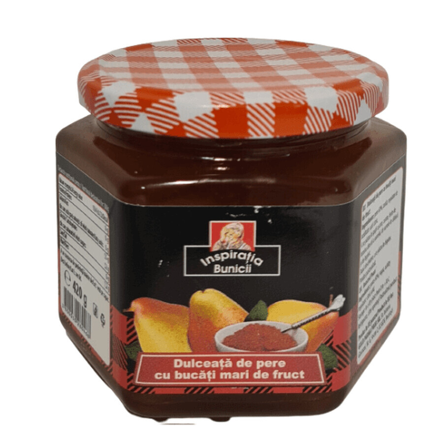 Dulceata de pere cu bucati mari de fruct, 420 g, Inspiratia bunicii